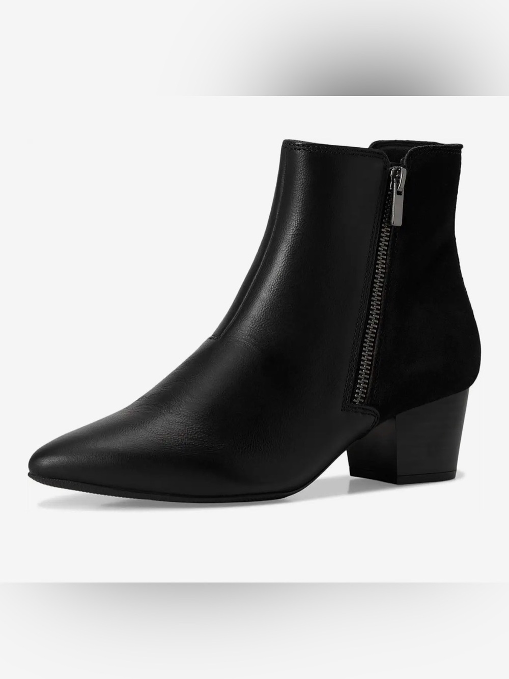NIB Clarks "Ellanie Vibe" Black Leather Pointed Toe Ankle Booties Side Zip 7.5 - Picture 14 of 14